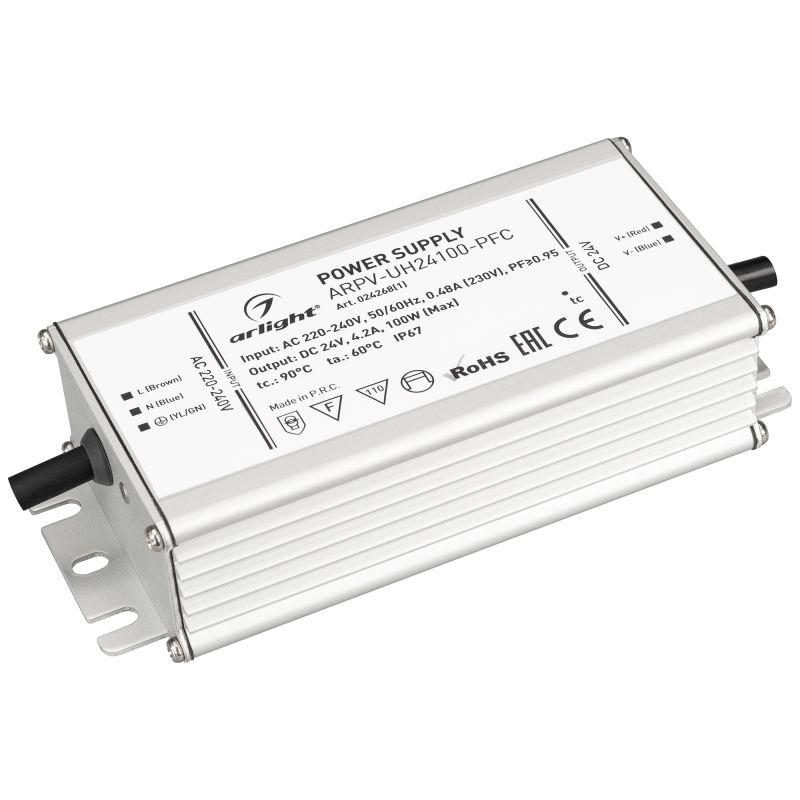 Блок питания ARPV-UH24100-PFC (24V, 4.2A, 100W) (ARL, IP67 Металл, 7 лет) (024268(1))