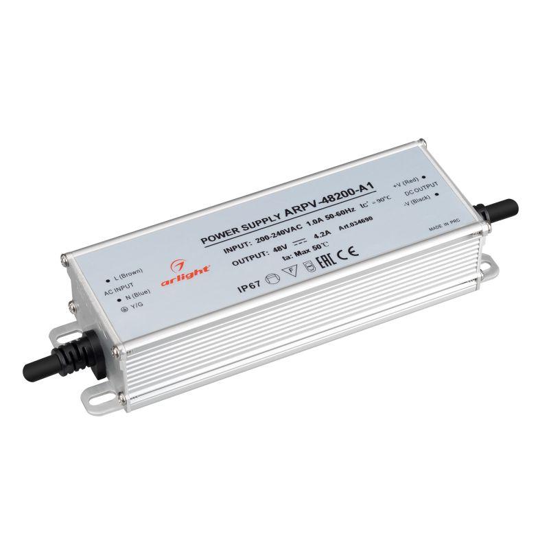 Блок питания ARPV-48200-A1 (48V, 4.2A, 200W) (Arlight, IP67 Металл, 3 года) (034690)
