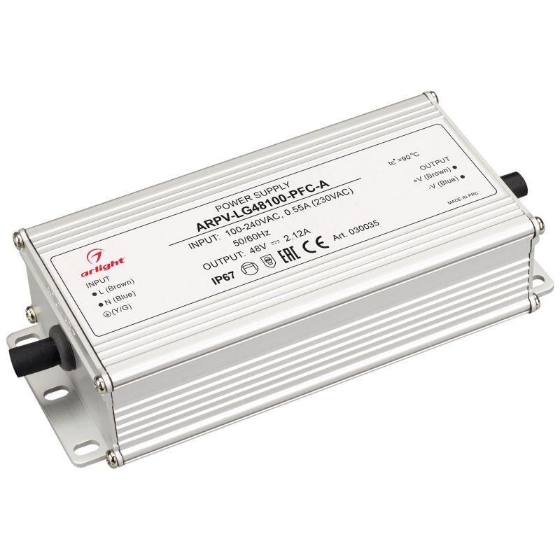 Блок питания ARPV-LG48100-PFC-A (48V, 2.12A, 100W) (Arlight, IP67 Металл, 5 лет) (030035)