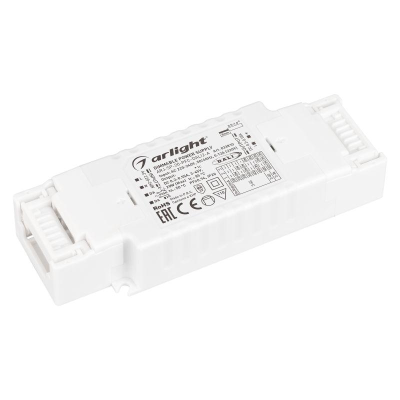 Блок питания ARJ-SP-20-PFC-DALI2-A (20W, 3-45V, 0.2-0.55 A) (Arlight, IP20 Пластик, 5 лет) (033810)