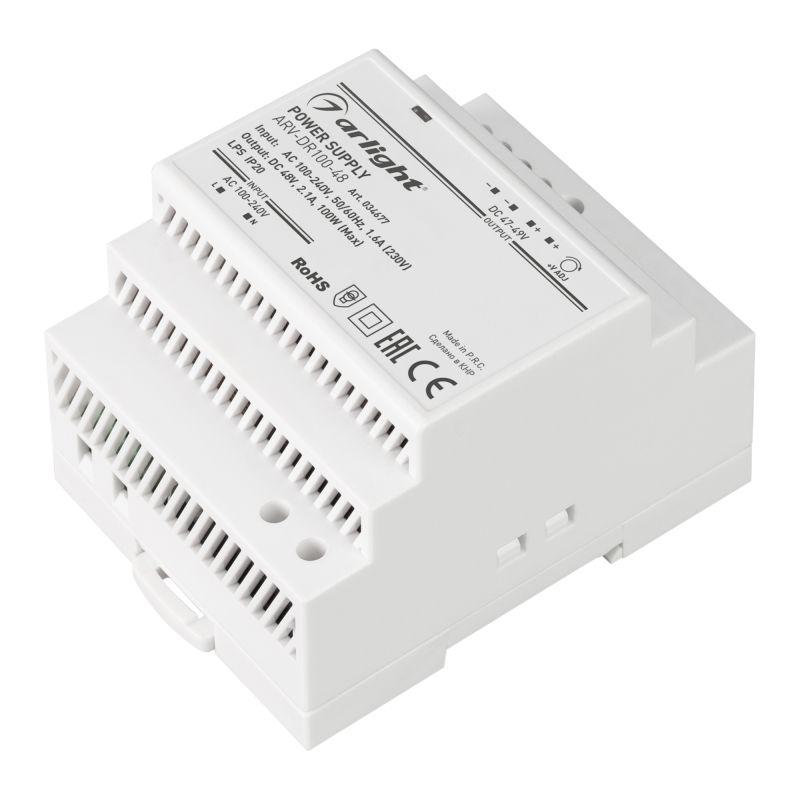 Блок питания ARV-DR100-48 (48V, 2.1A, 100W) (Arlight, IP20 DIN-рейка) (034677)