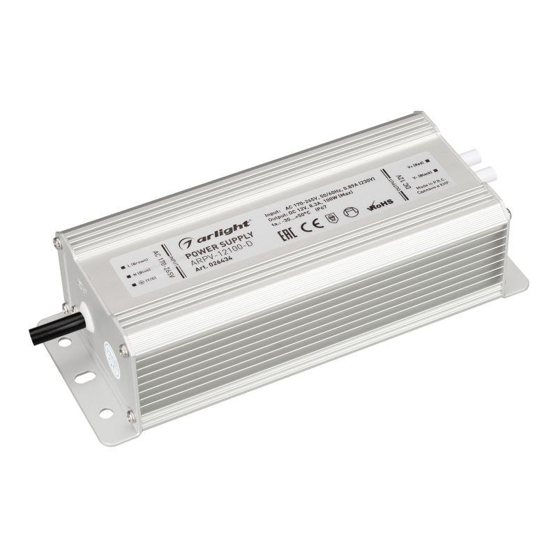 Блок питания ARPV-12100-D (12V, 8.3A, 100W) (ARL, IP67 Металл, 3 года) (026434)