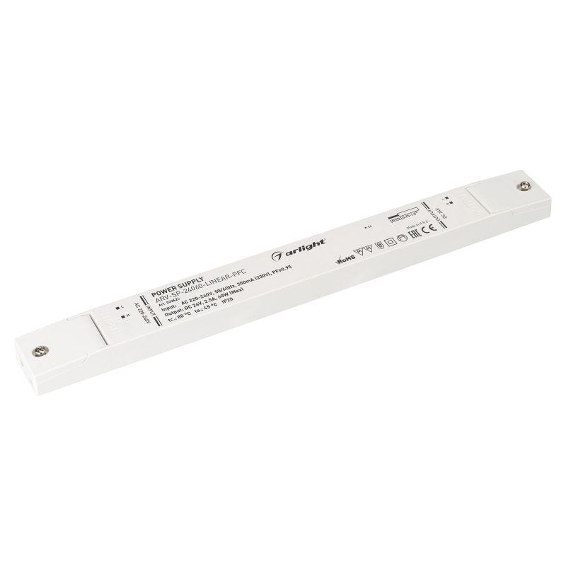 Блок питания ARV-SP-24060-LINEAR-PFC (24V, 2.5A, 60W) (Arlight, IP20 Пластик, 5 лет) (032624)