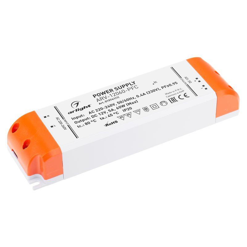 Блок питания ARV-12060-PFC (12V, 5A, 60W) (ARL, IP20 Пластик, 2 года) (015761(1))