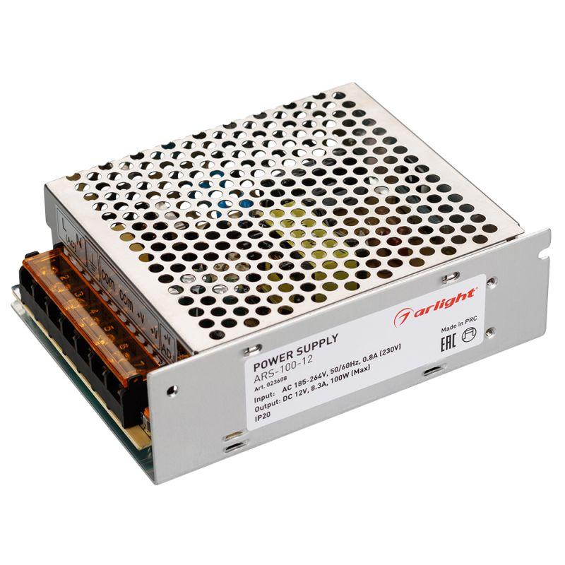 Блок питания ARS-100-12 (12V, 8.3A, 100W) (ARL, IP20 Сетка, 2 года) (023608)