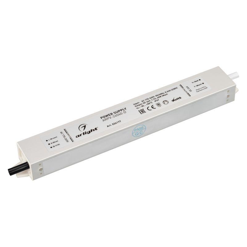 Блок питания ARPV-24040-D (24V, 1.7A, 40W) (ARL, IP67 Металл, 3 года) (026177)