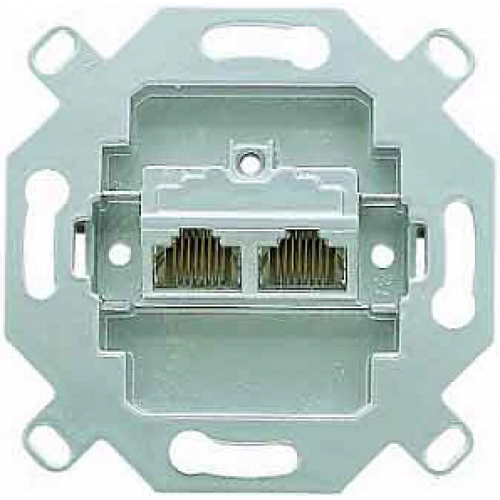 Розетка универсальная телефон/компьютер (RJ45) 2-ная, (экранированная) категория 6 Механизм