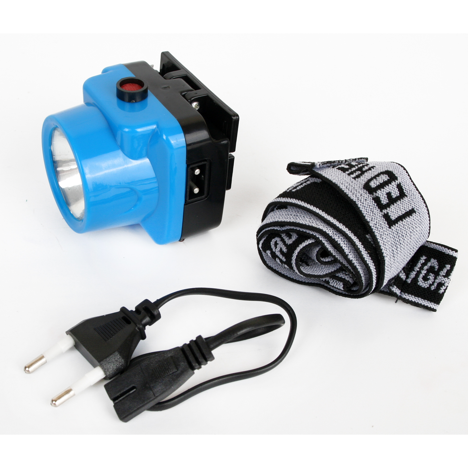 Фонарь налобный аккумуляторный LED 5374 (220В LED 1 режим; голуб.) Ultraflash 12427