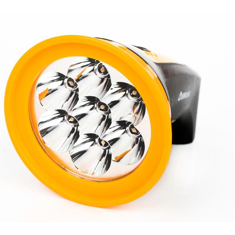 Фонарь LED 3807M (аккум. 220В черн./желт. 7 LED 2 режима SLA пласт. коробка) Ultraflash 12868