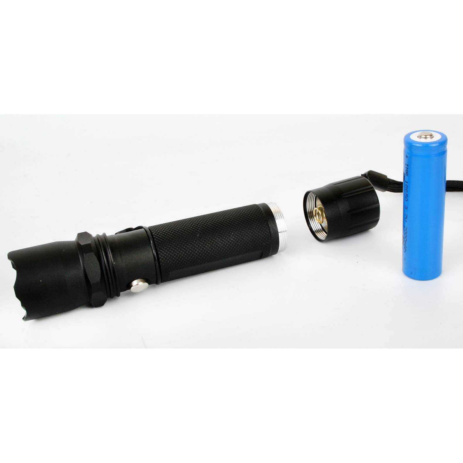 Ultraflash E145 (фонарь аккумуляторный 220В, черный, CREE 1 ватт, 3 режима, 18650, пластиковый бокс)