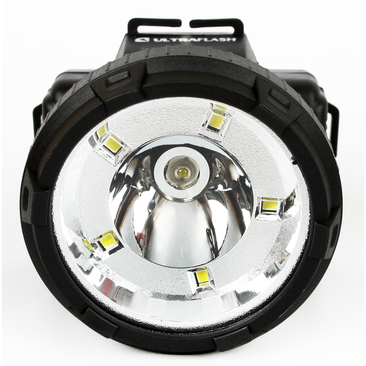 Ultraflash LED5367 (фонарь налобн аккум 220В, черный, 1,2 Ватт LED+5SMD, 2 реж, пласт, бокс)