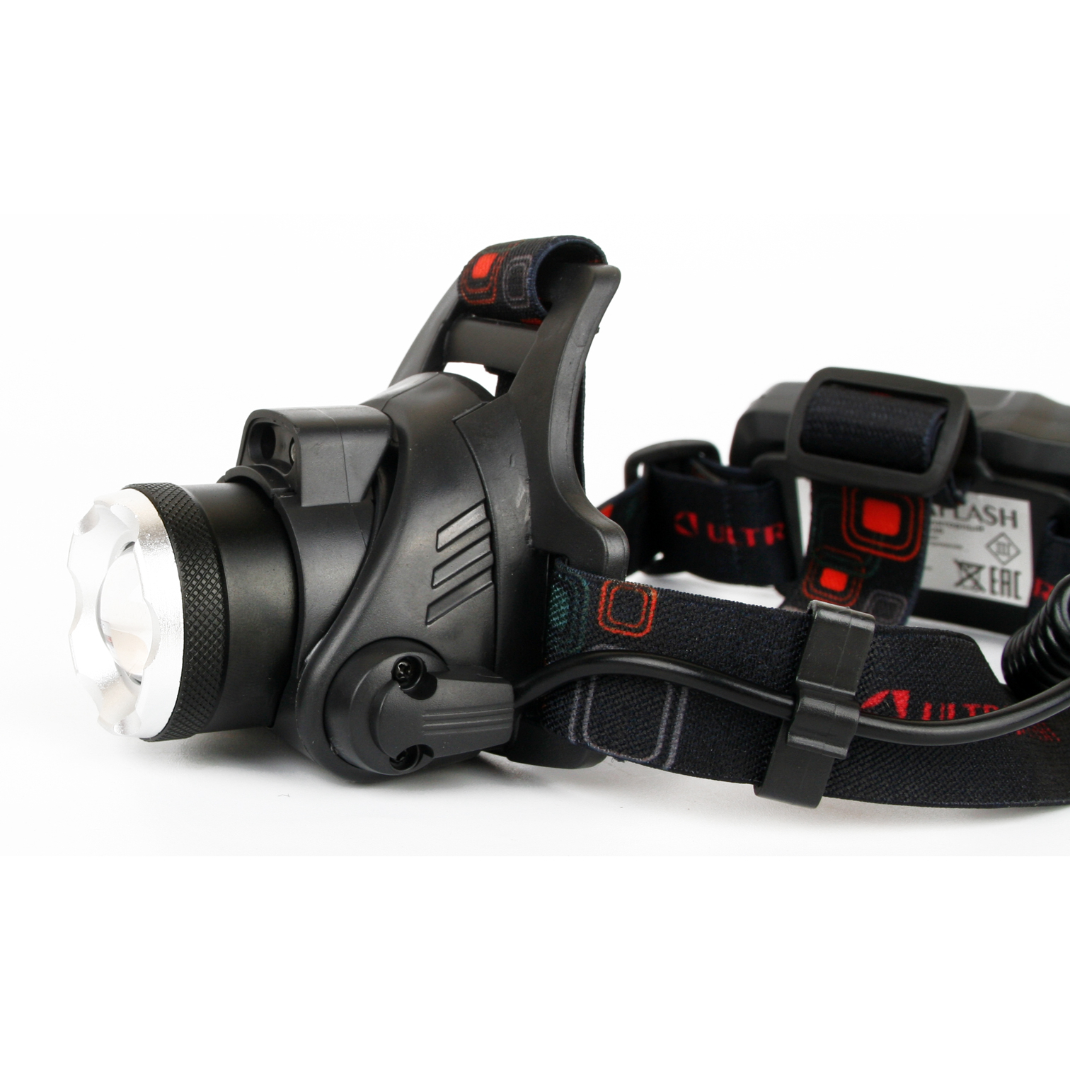 Ultraflash E1336 (фонарь налоб акк 3,7В, черный, 1LED, 4 Ватт, фокус, 2 ак 4 реж, сенсор, бокс)