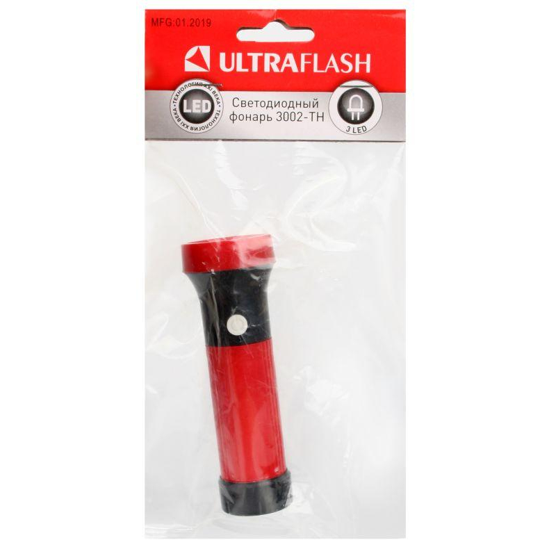 Фонарь 3002-ТН (3LED 1 режим 3XR03; блист-пакет; красн.) Ultraflash 11783