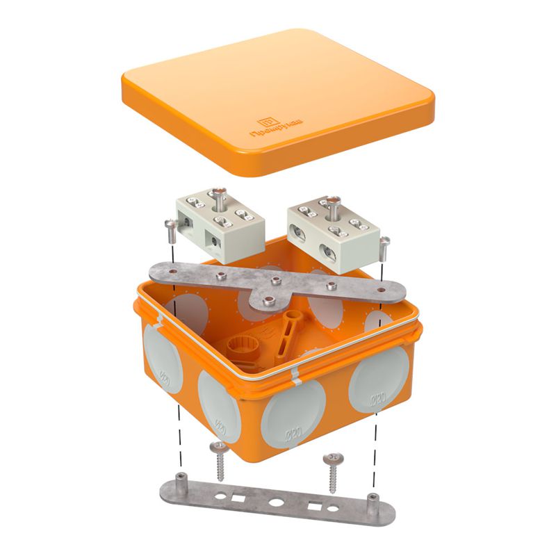 Коробка огнестойкая ОП двухкомпонентная 60-0210-FR6.0-4-4-Р Е15-Е60 80х80х40 Промрукав 60-0210-FR6.0-4-4-Р