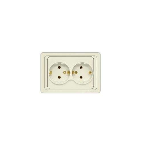 Розетка 2-м СП Валери 16А с заземл. сл. кость UNIVersal Б-В0128