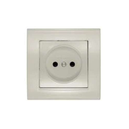 Розетка 1-м СП Бриллиант 16А IP20 без заземл. защ. шторки сл. кость UNIVersal 7948813