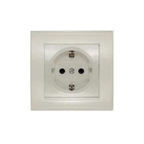 Розетка 1-м СП Бриллиант 16А IP20 с заземл. защ. шторки сл. кость UNIVersal 7948851