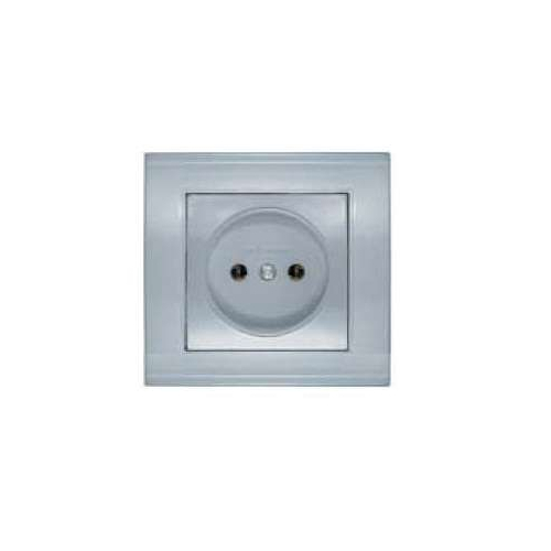 Розетка 1-м СП Бриллиант 16А IP20 без заземл. серебр. UNIVersal 7949834